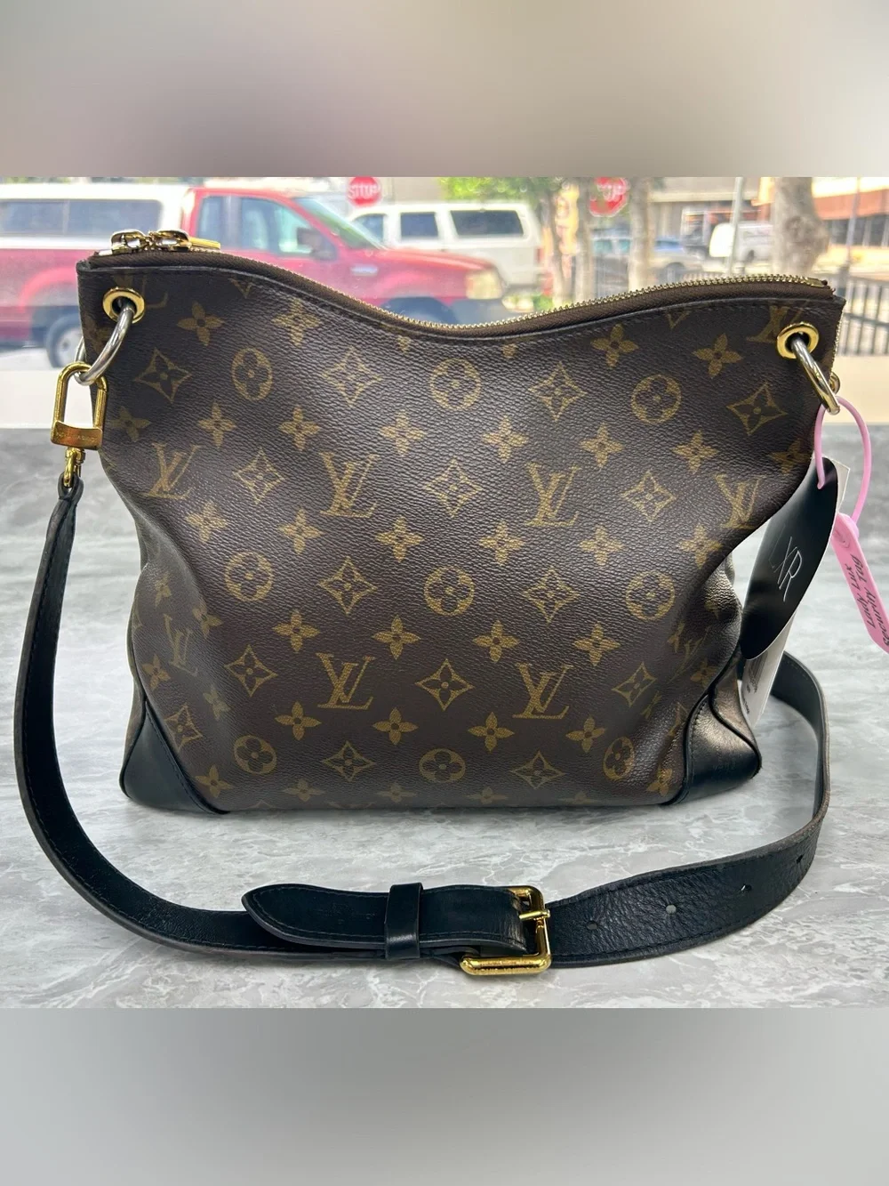 Authentic Louis Vuitton Monogram Canvas Odeon MM Crossbody Bag w/ Dust Bag
